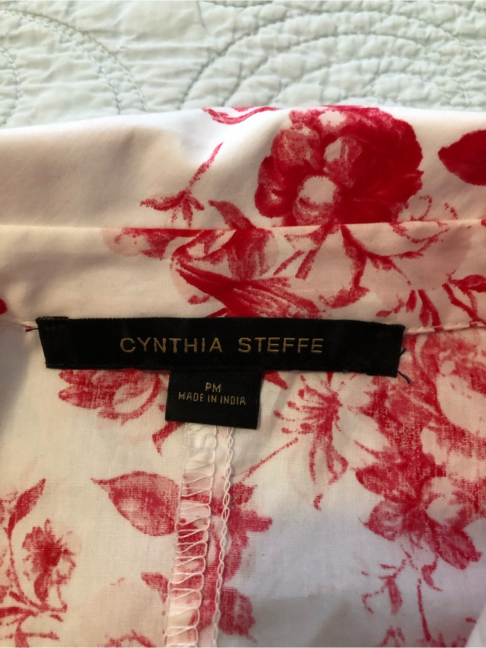 Cynthia Steffe toile floral shirt dress. Size medium petite. - Picture 6 of 11